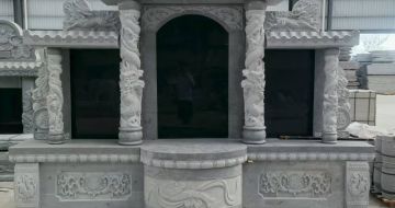 辽宁 芝麻灰高档墓碑，土墓，可定制