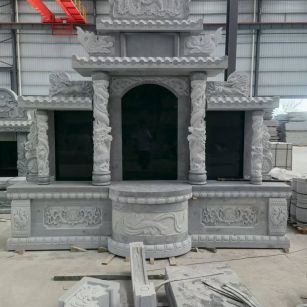 辽宁 芝麻灰高档墓碑，土墓，可定制