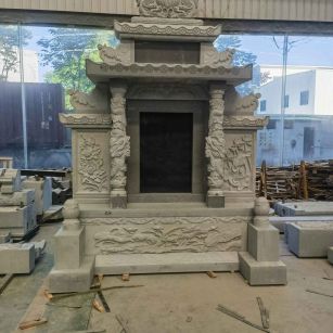 辽宁 芝麻灰高档墓碑、土墓，一套也支持定做