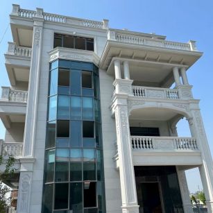 辽宁 芝麻白花岗岩别墅外墙干挂效果展示