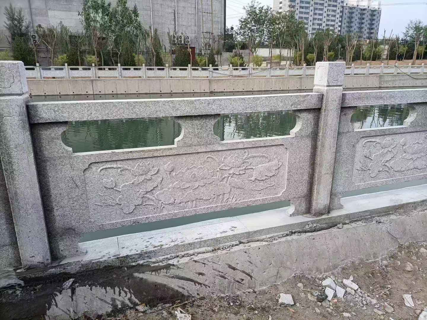 辽宁 芙蓉白大花桥梁、河道，石材栏杆、围栏、护栏