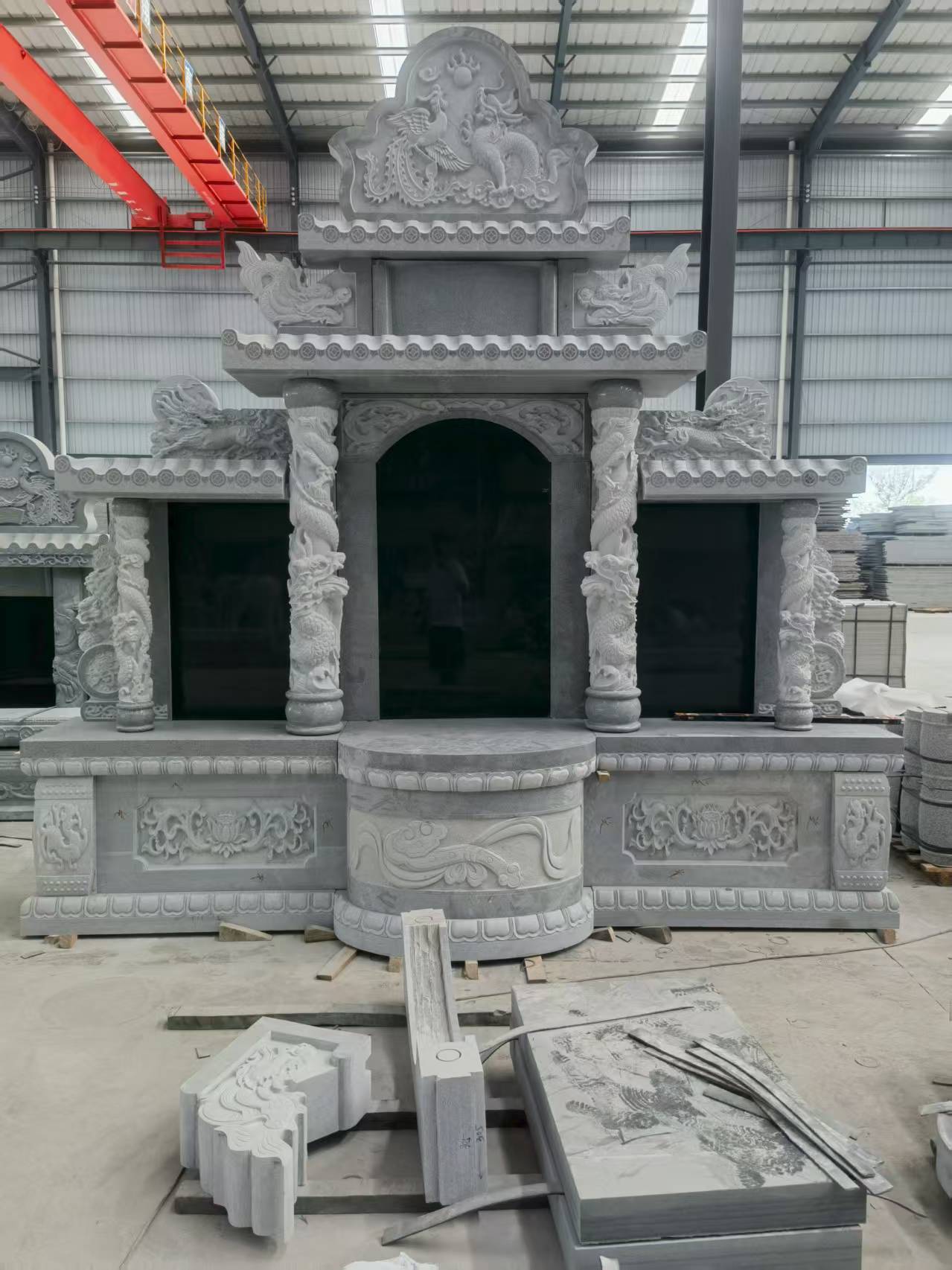 辽宁 芝麻灰高档墓碑，土墓，可定制